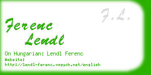 ferenc lendl business card